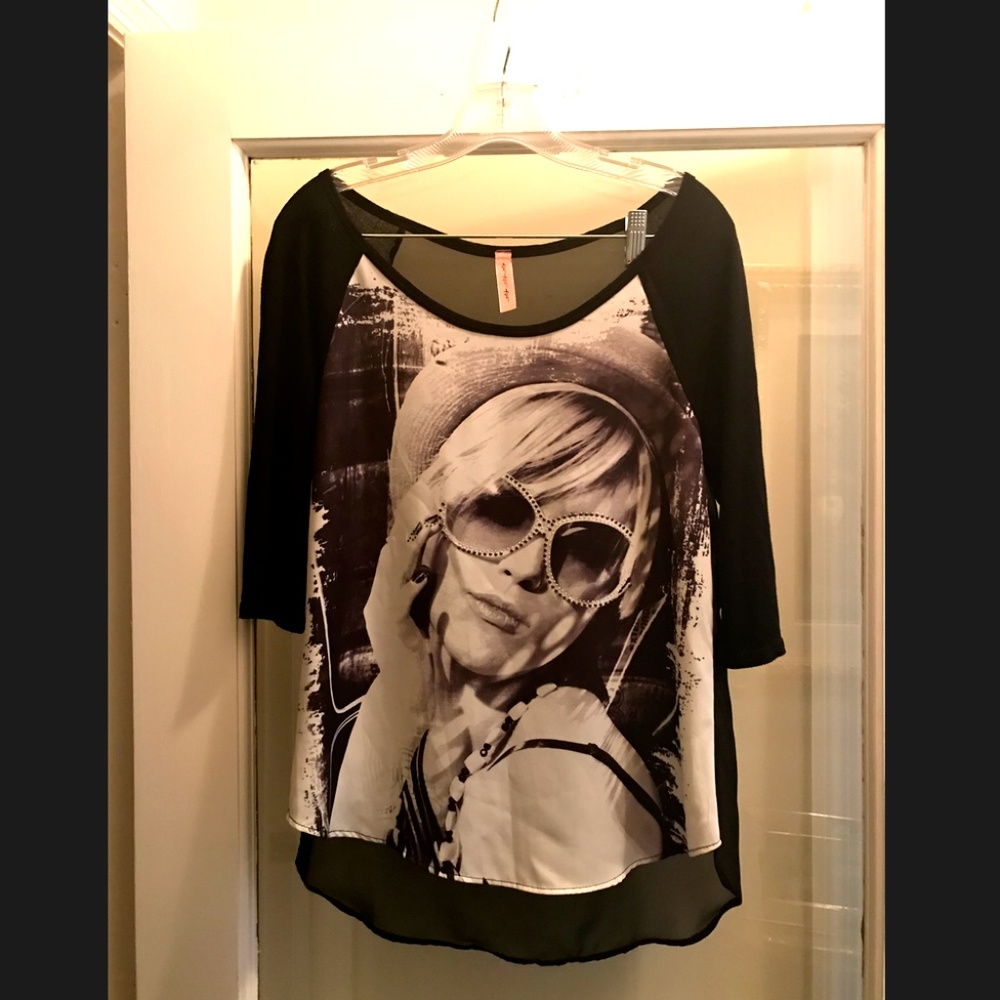 Retro Blouse with Woman on Front